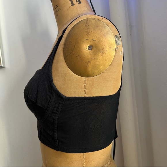 Dolce & Gabbana Dark Gray Pinstripe Cropped Bustier corset bra top IT42 | US 6 M - Picture 5 of 16